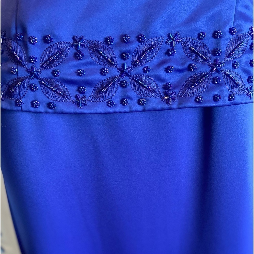 Donna Morgan~Lovely Beaded Formal Maxi Dress~Back Zipper~Short Sleeve~Size 14 - Picture 5 of 14